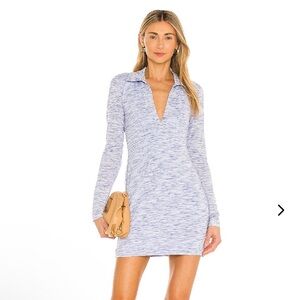 Women's Blue Long Sleeve Dress A63